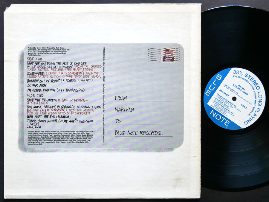 MARLENA SHAW Marlena LP BLUE NOTE BST 84422 US 1972 UA JAZZ Richard Davis