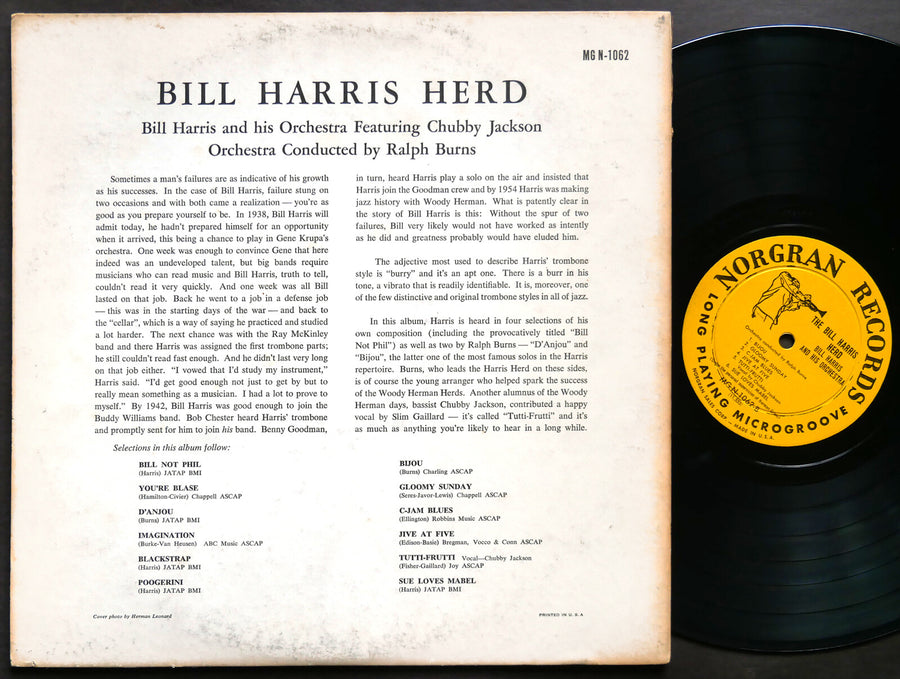 BILL HARRIS Herd CHUBBY JACKSON RALPH BURNS LP NORGRAN MG N-1062 Charlie Mariano