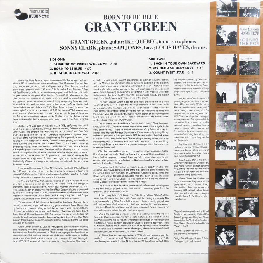 GRANT GREEN Born To Be Blue LP BLUE NOTE BST 84432 US 1985 Sonny Clark SEALED