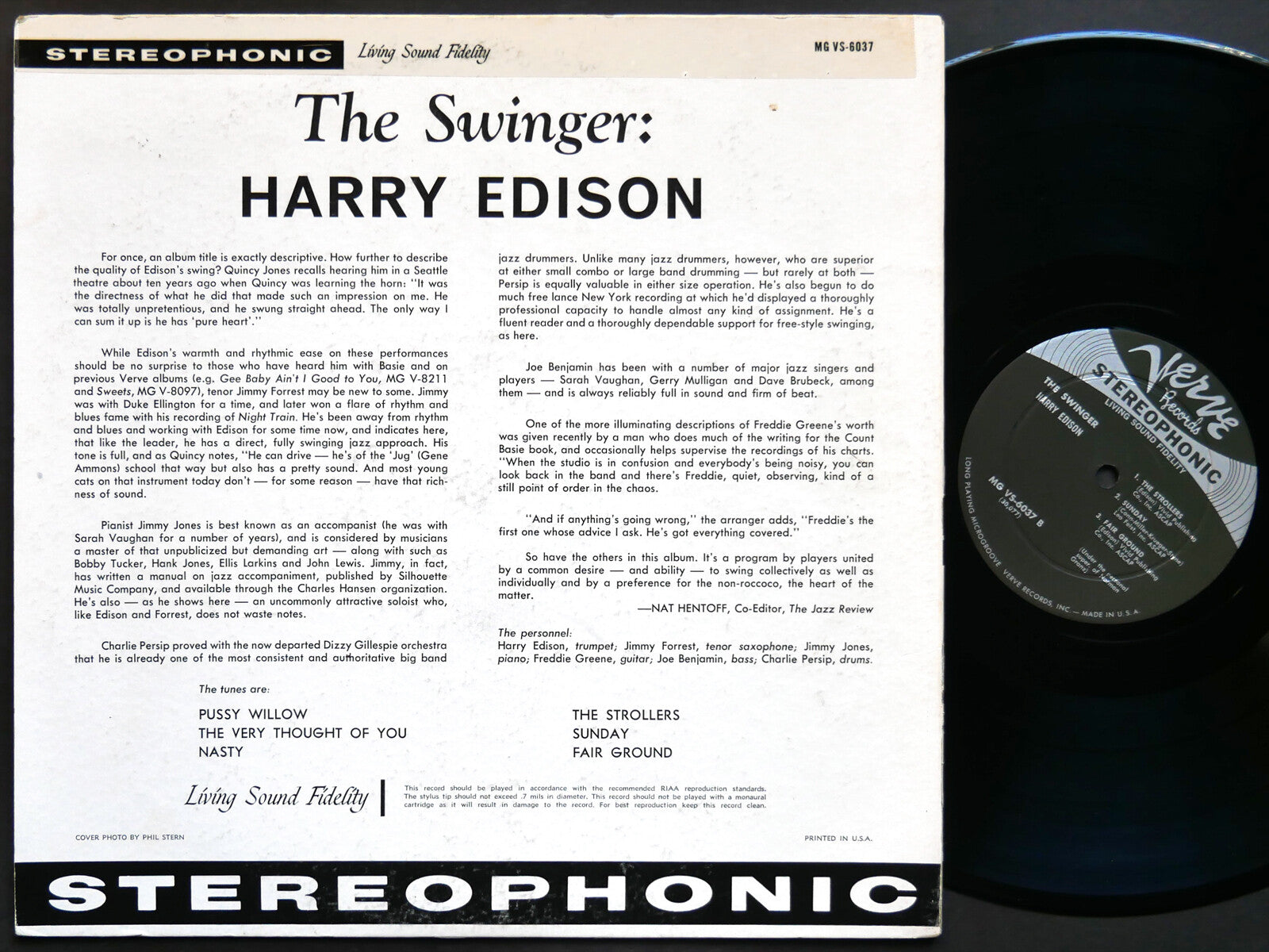 HARRY EDISON The Swinger LP VERVE MG VS-6037 JAZZ DG ST Jimmy Forrest