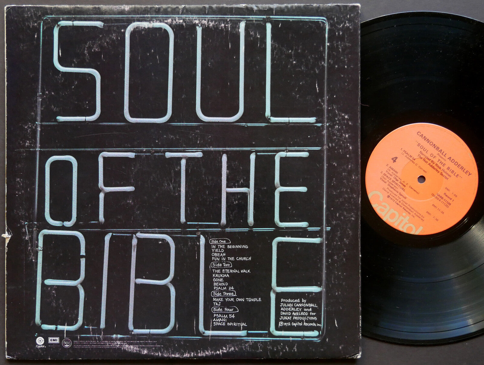 CANNONBALL NAT ADDERLEY RICK HOLMES Soul Of The Bible 2 x LP CAPITOL SABB-11120