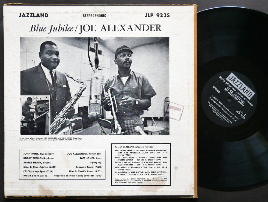 JOE ALEXANDER Blue Jubilee LP JAZZLAND JLP 923S DG ST Bobby Timmons Sam Jones