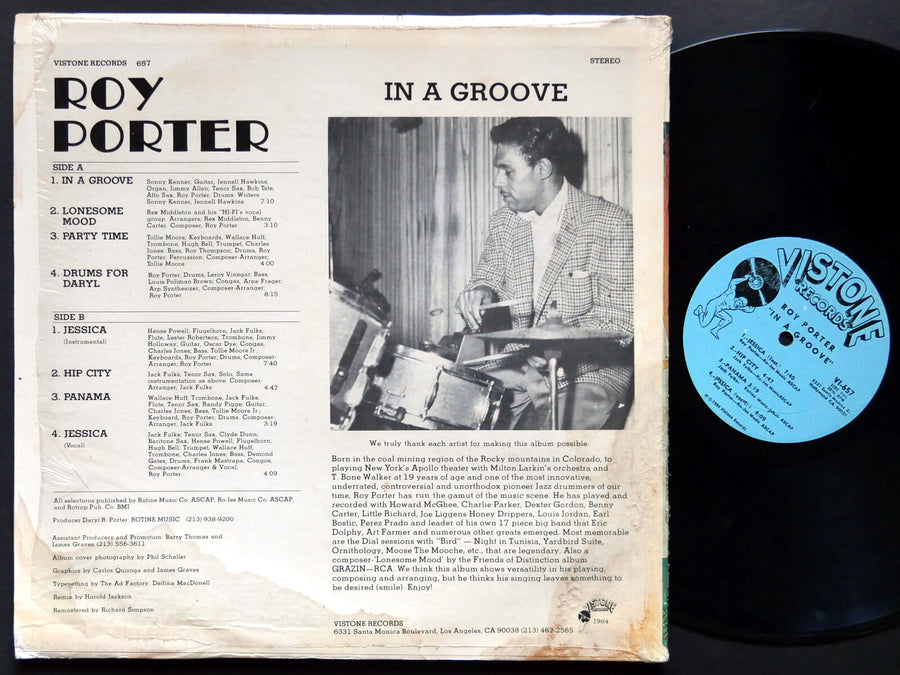 ROY PORTER In A Groove LP VISTONE RECORDS VI-657 US 1984 Jazz Funk AUTOGRAPHED