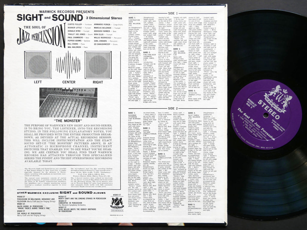 DONALD BYRD CURTIS FULLER BILL EVANS The Soul Of Jazz Percussion WARWICK W 5003