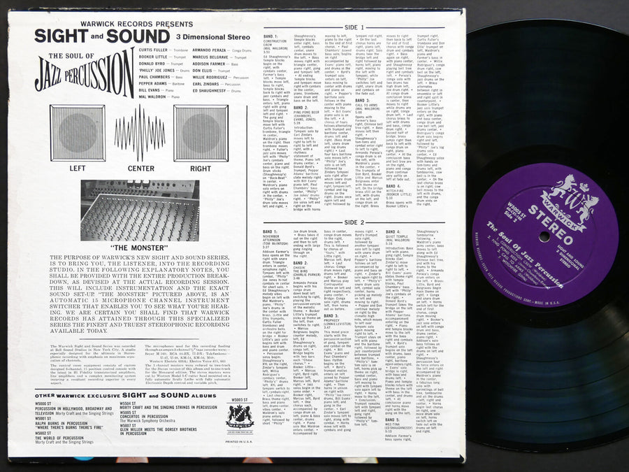DONALD BYRD CURTIS FULLER BILL EVANS The Soul Of Jazz Percussion WARWICK W 5003