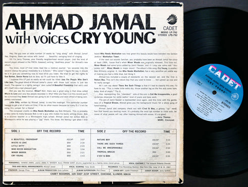 AHMAD JAMAL Cry Young LP CADET LPS-792 US 1967 JAZZ