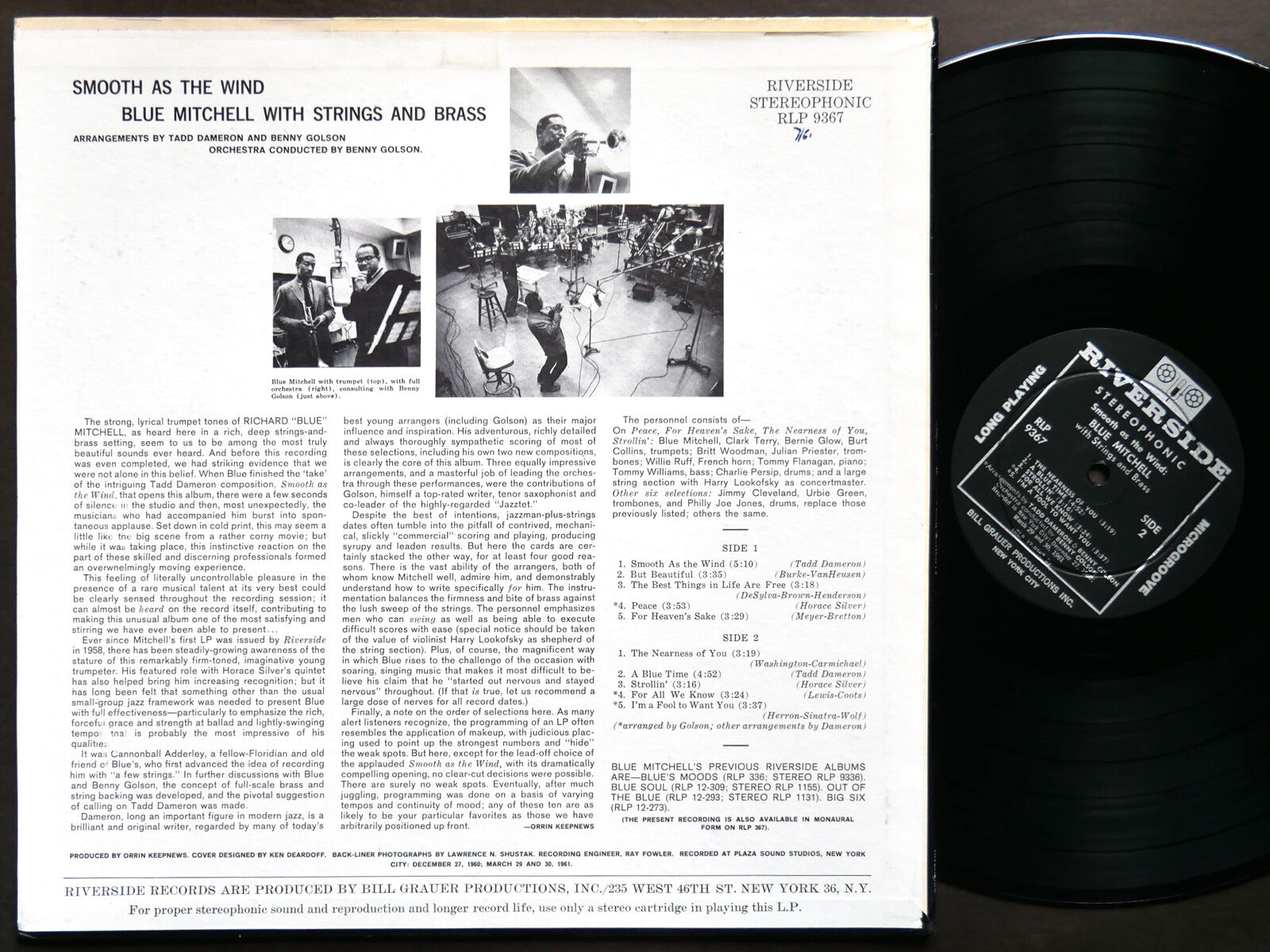 BLUE MITCHELL Smooth As The Wind LP RIVERSIDE RLP 367 DG ST Tommy Flanagan CLEAN