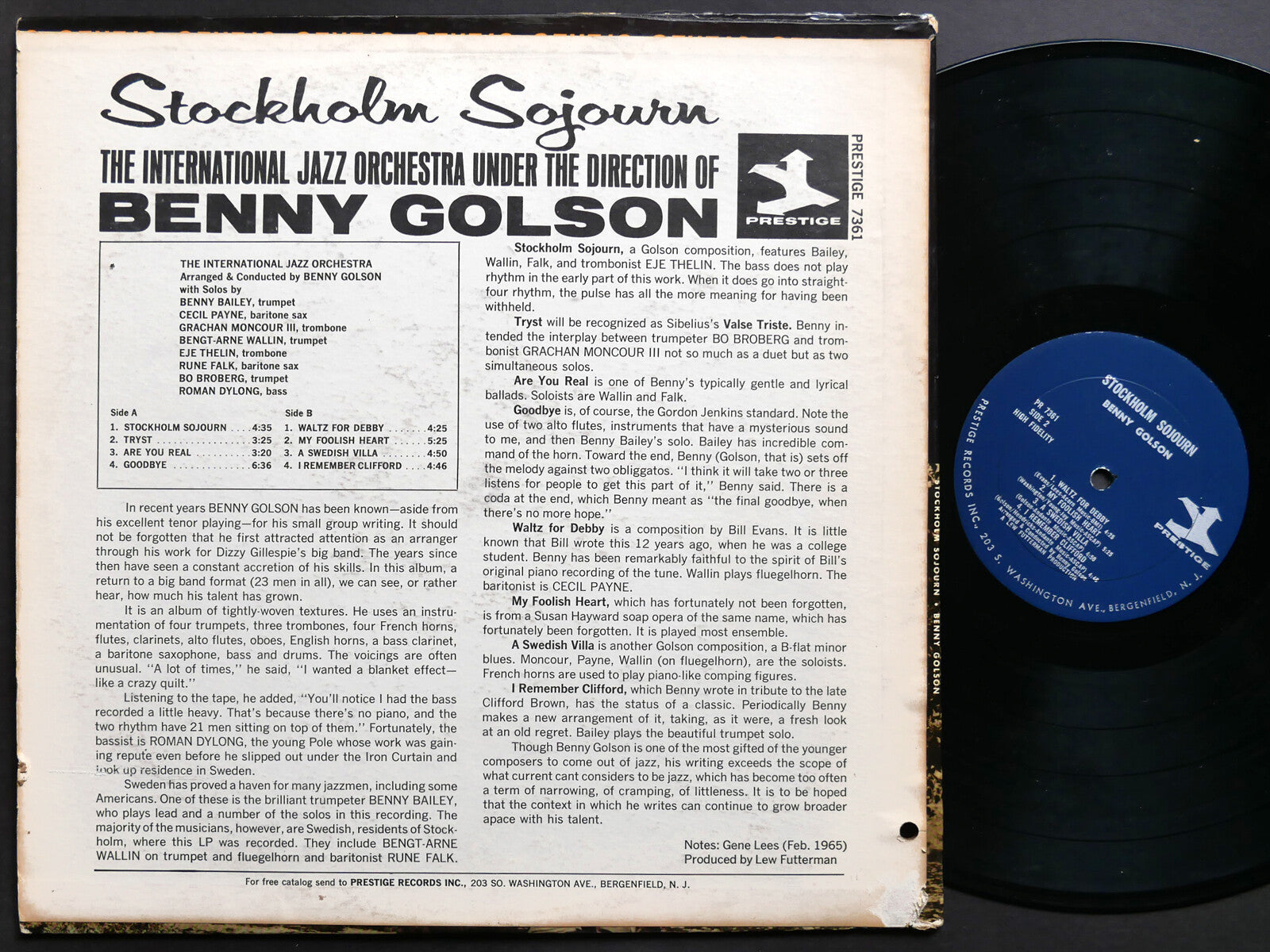 BENNY GOLSON Stockholm Sojourn LP PRESTIGE PR 7361 MONO JAZZ Grachan Moncur III