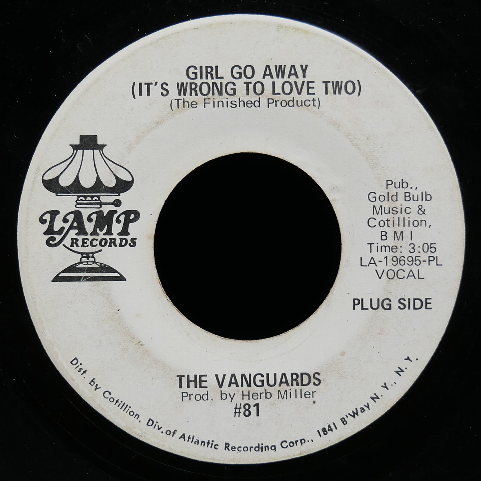 THE VANGUARDS Man Without Knowledge / Girl Go Away 45 LAMP RECORDS #81 US 1970