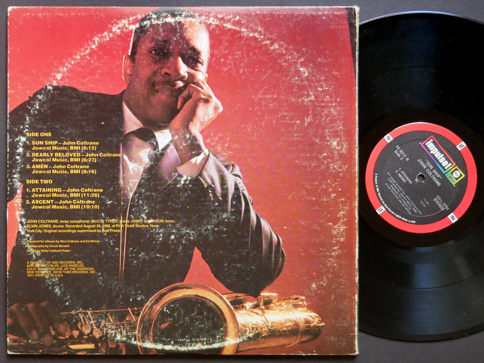 JOHN COLTRANE Sun Ship LP IMPULSE! AS-9211 US 1971 McCoy Tyner Elvin Jones