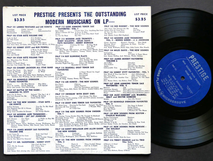 ARNE DOMNERUS Clarinet Solos 10" LP PRESTIGE PRLP 134 US 1952 DG MONO