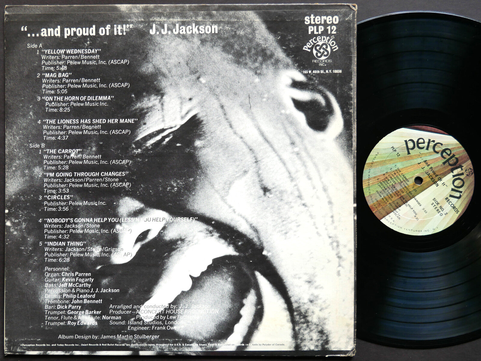 J.J. JACKSON And Proud Of It LP PERCEPTION PLP 12 US 1970 Funk Soul CLEAN