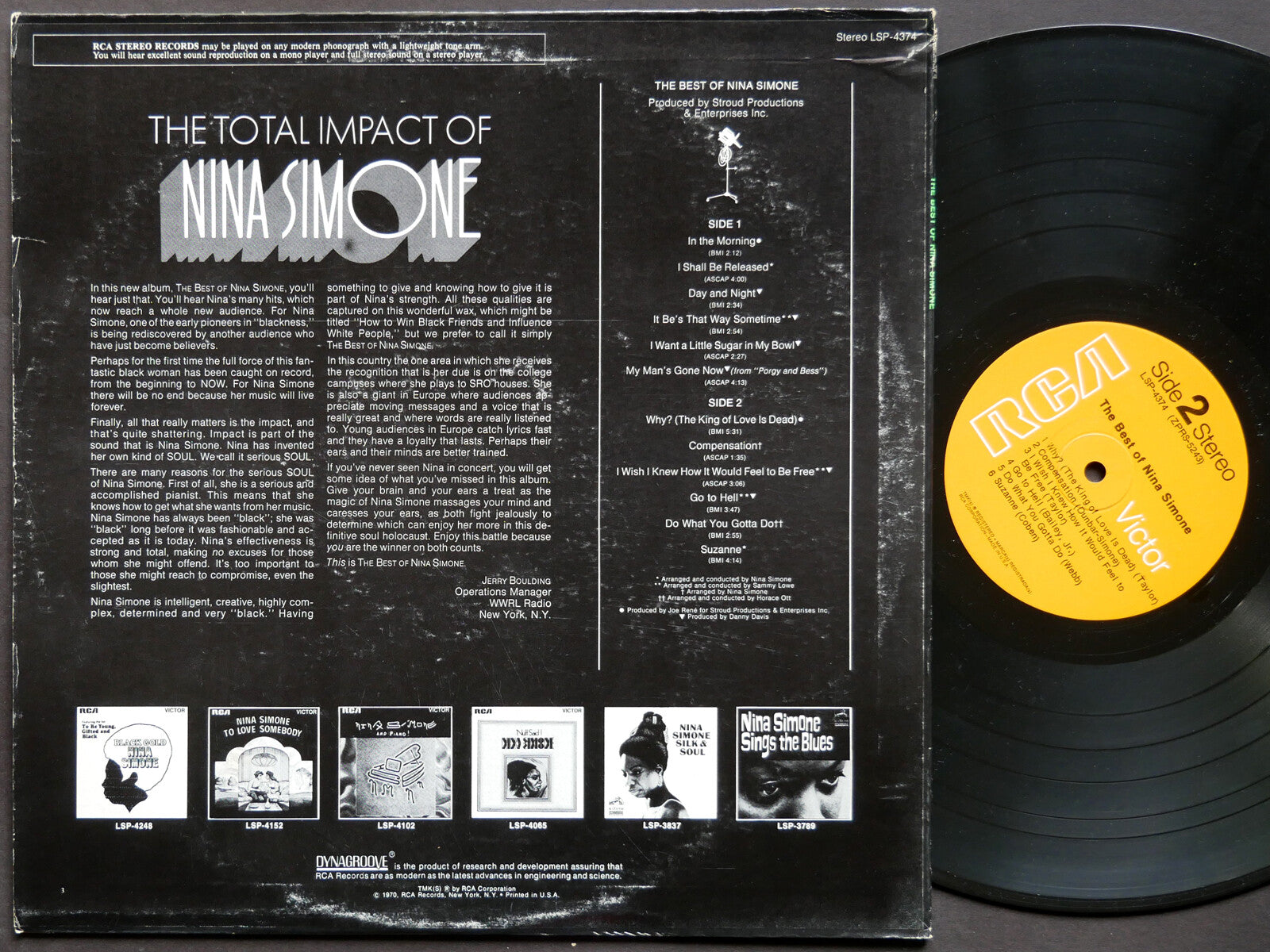 NINA SIMONE The Best Of Nina Simone LP RCA VICTOR LSP-4374 US 1970 VG+