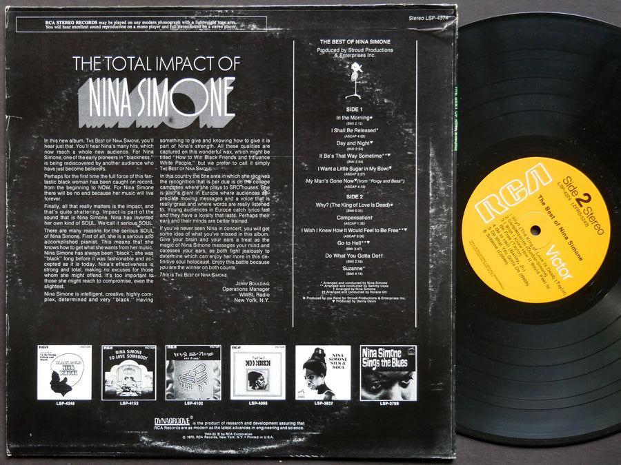 NINA SIMONE The Best Of Nina Simone LP RCA VICTOR LSP-4374 US 1970 VG+