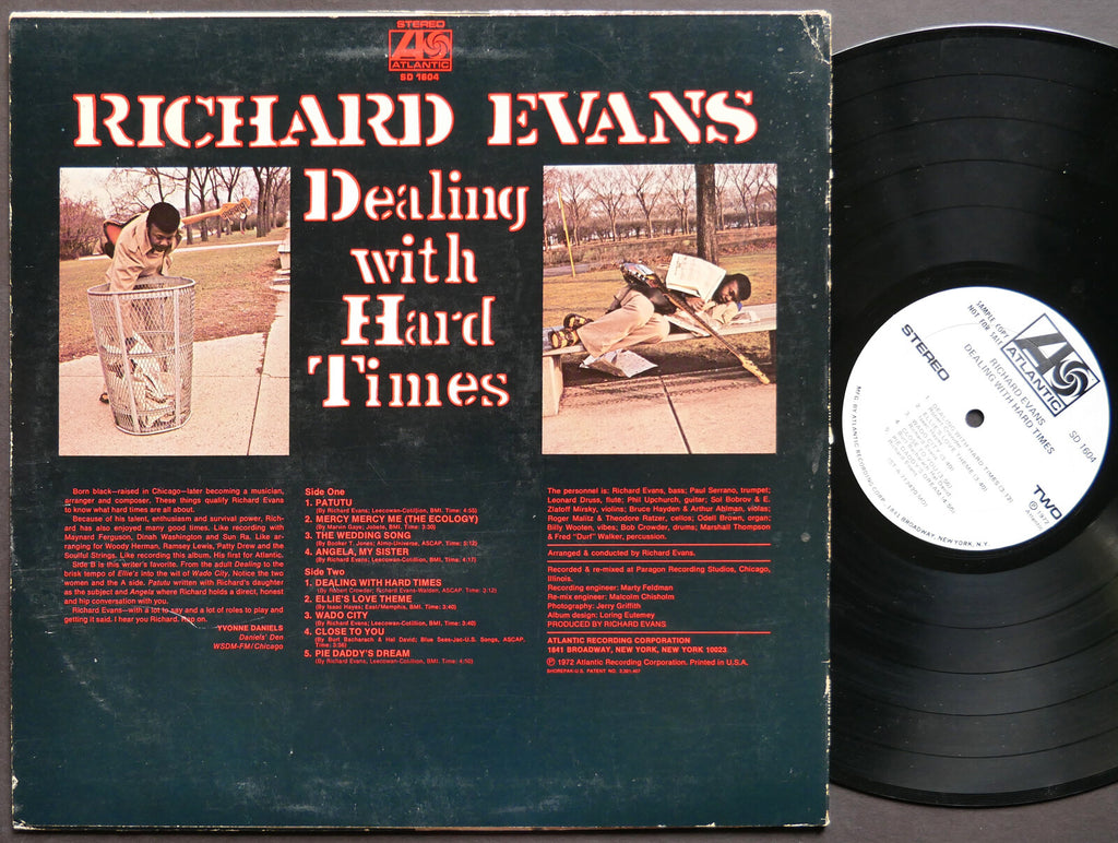 RICHARD EVANS Dealing With Hard Times LP ATLANTIC SD 1604 PROMO Billy Wooten VG+