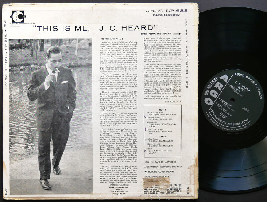 J. C. HEARD OCTET This is Me J.C. Heard LP ARGO RECORDS LP-633 MONO JAZZ