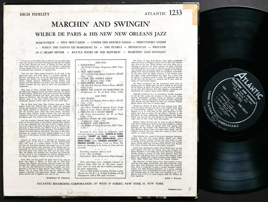 WILBUR DE PARIS Marchin' And Swingin' LP ATLANTIC 1233 US 1956 JAZZ DG MONO