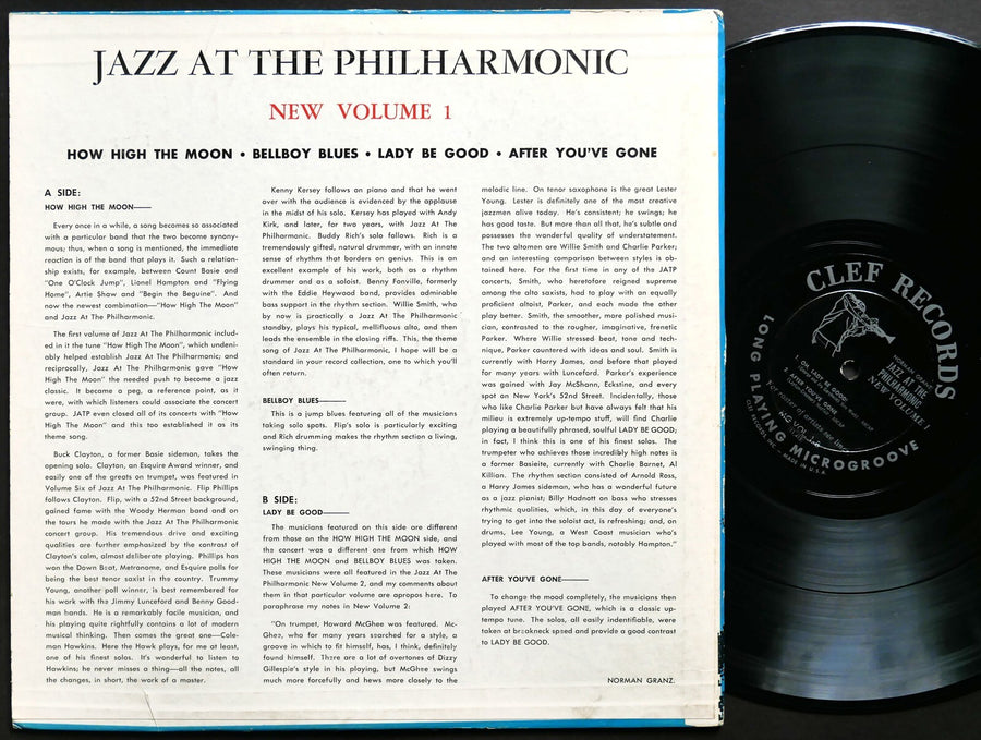 CHARLIE PARKER NORMAN GRANZ Jazz At The.. How High The Moon LP CLEF MG VO.1 MONO