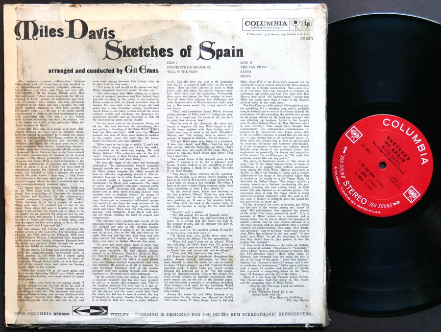 MILES DAVIS Sketches Of Spain LP COLUMBIA CL 1480 US 1963 2-EYE ST JAZZ
