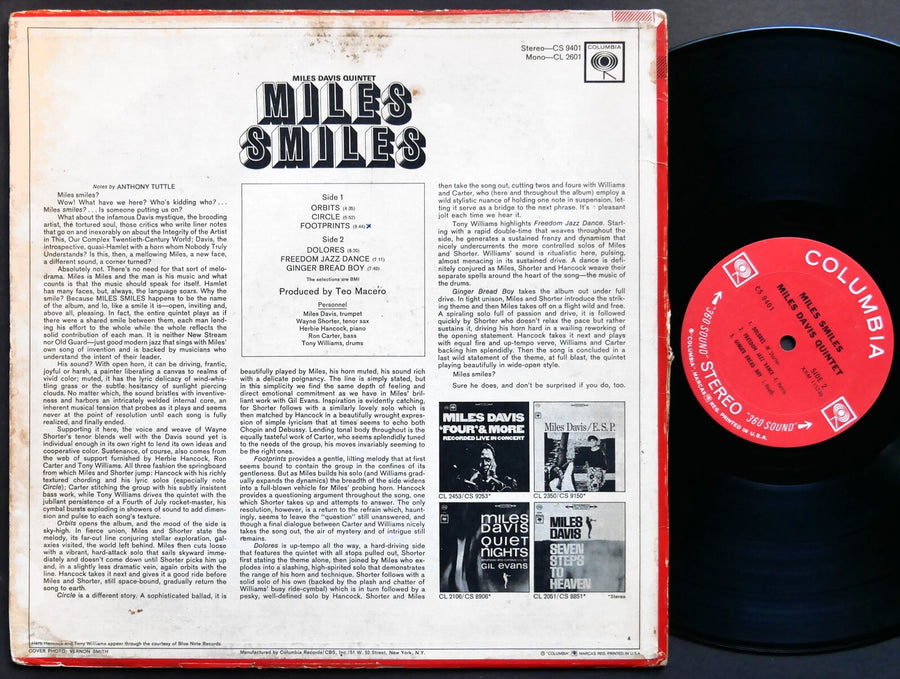 MILES DAVIS Miles Smiles LP COLUMBIA CS 9401 2-EYE Herbie Hancock Wayne Shorter