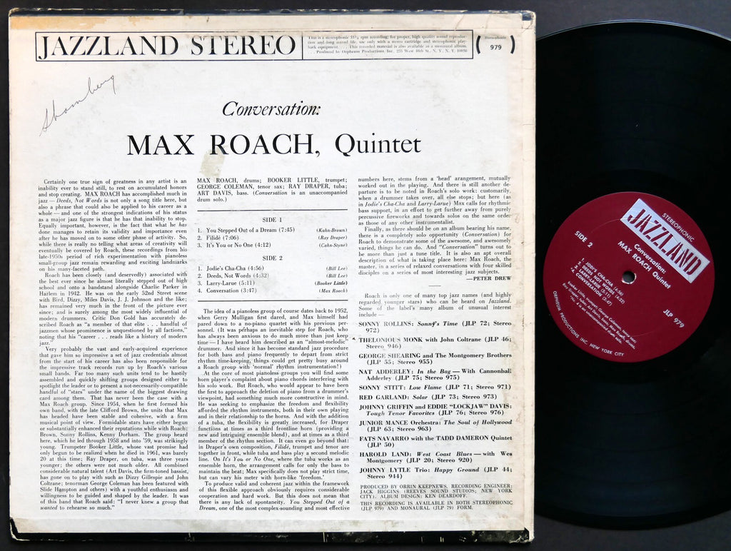 MAX ROACH Quintet Conversation LP JAZZLAND JLP 979 Booker Little Ray Draper