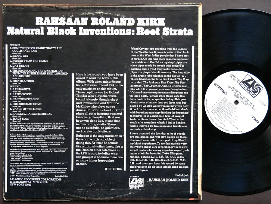 RAHSAAN ROLAND KIRK Natural Black Inventions: Root Strata LP ATLANTIC SD 1578