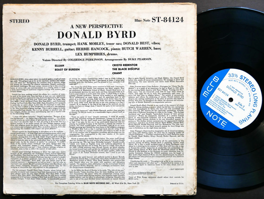 DONALD BYRD A New Perspective LP BLUE NOTE BST 84124 US 1966 NY RVG Hank Mobley