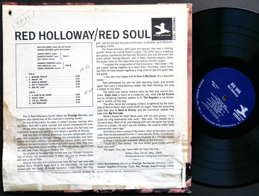 RED HOLLOWAY Red Soul LP PRESTIGE PRST 7473 US 1966 Lonnie Smith George Benson