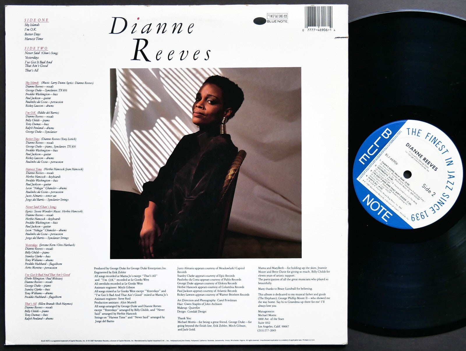 SIGNED by DIANNE REEVES Self Titled LP BLUE NOTE BLJ 46906 US 1987 JAZZ