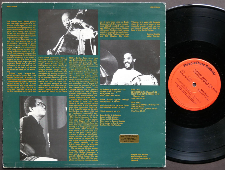 CLIFFORD JORDAN On Stage Vol. 1 LP STEEPLECHASE SCS-1071 DENMARK 1977 Sam Jones