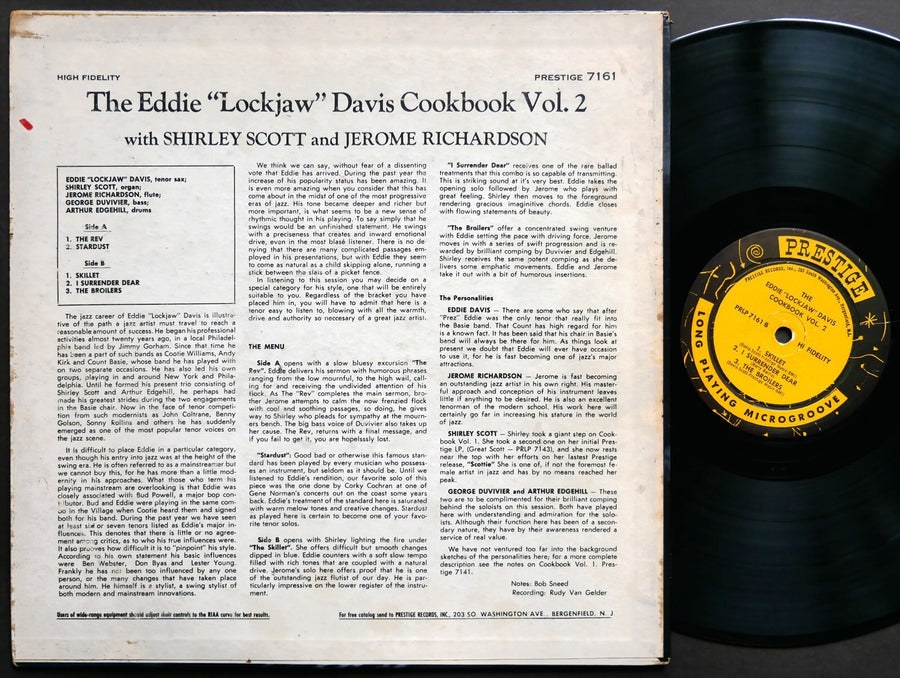 EDDIE LOCKJAW DAVIS SHIRLEY SCOTT Cookbook II LP PRESTIGE PRLP 7161 US 1959 MONO