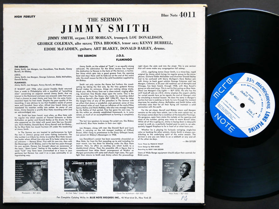JIMMY SMITH The Sermon! LP BLUE NOTE BLP 4011 EAR DG MONO Lee Morgan Tina Brooks