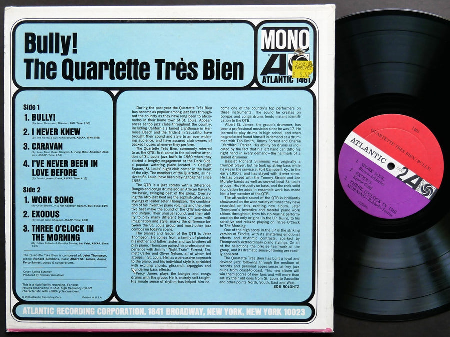 QUARTETTE TRES BIEN Bully! LP ATLANTIC SD 1461 US 1966 MONO Latin Soul Jazz