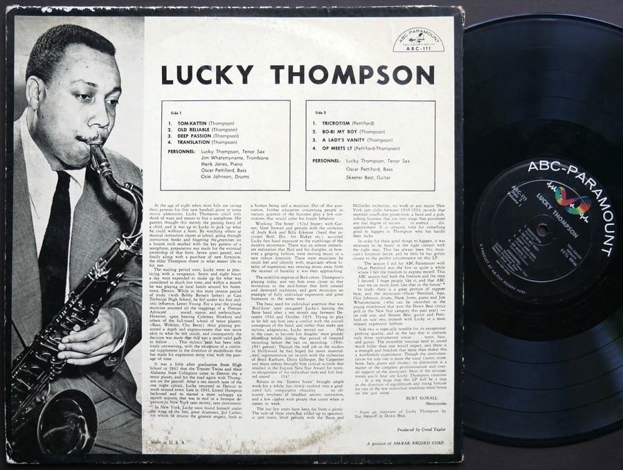 LUCKY THOMPSON OSCAR PETTIFORD Vol.1 LP ABC-PARAMOUNT ABC 111 US 1956 DG MONO