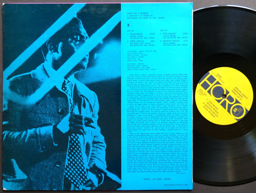 ARCHIE SHEPP Mariamar LP HORO RECORDS HZ 01 ITALY 1976 Free Jazz VG+