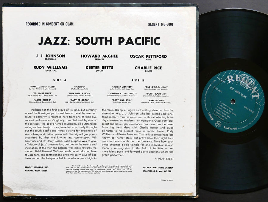J.J. JOHNSON HOWARD MCGHEE OSCAR PETTIFORD Jazz South Pacific LP REGENT RMG 6001