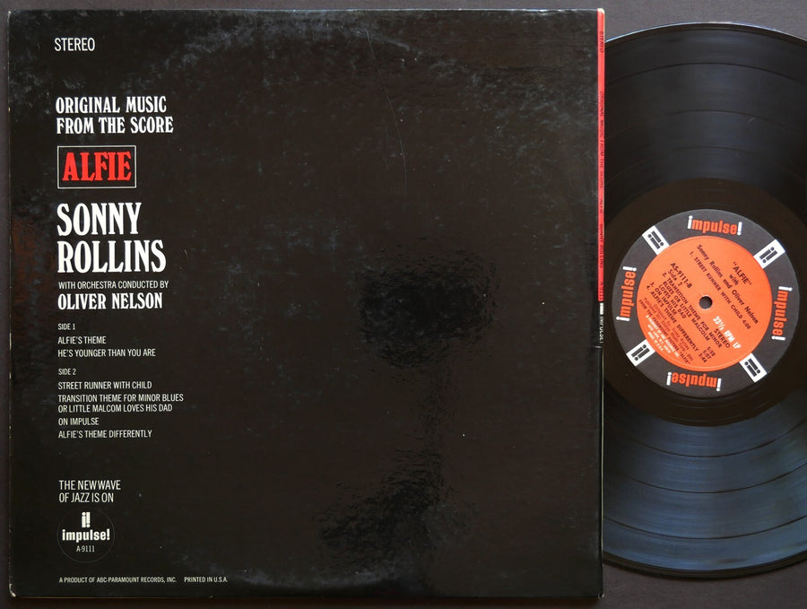 SONNY ROLLINS Alfie LP IMPULSE! AS-9111 US 1966 RVG Phil Woods Kenny Burrell