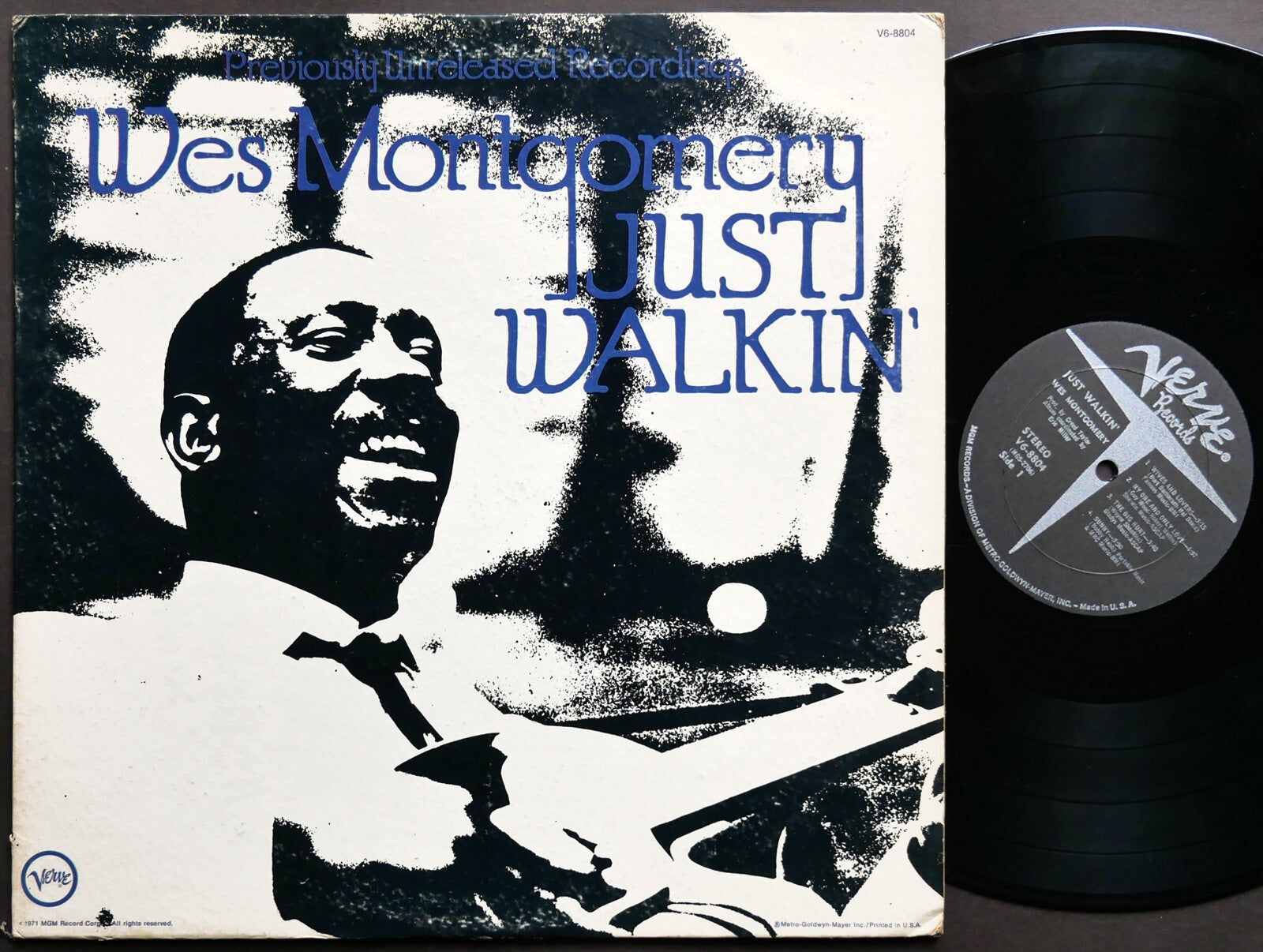 WES MONTGOMERY Just Walkin' LP VERVE RECORDS V6-8804 US 1971 JAZZ