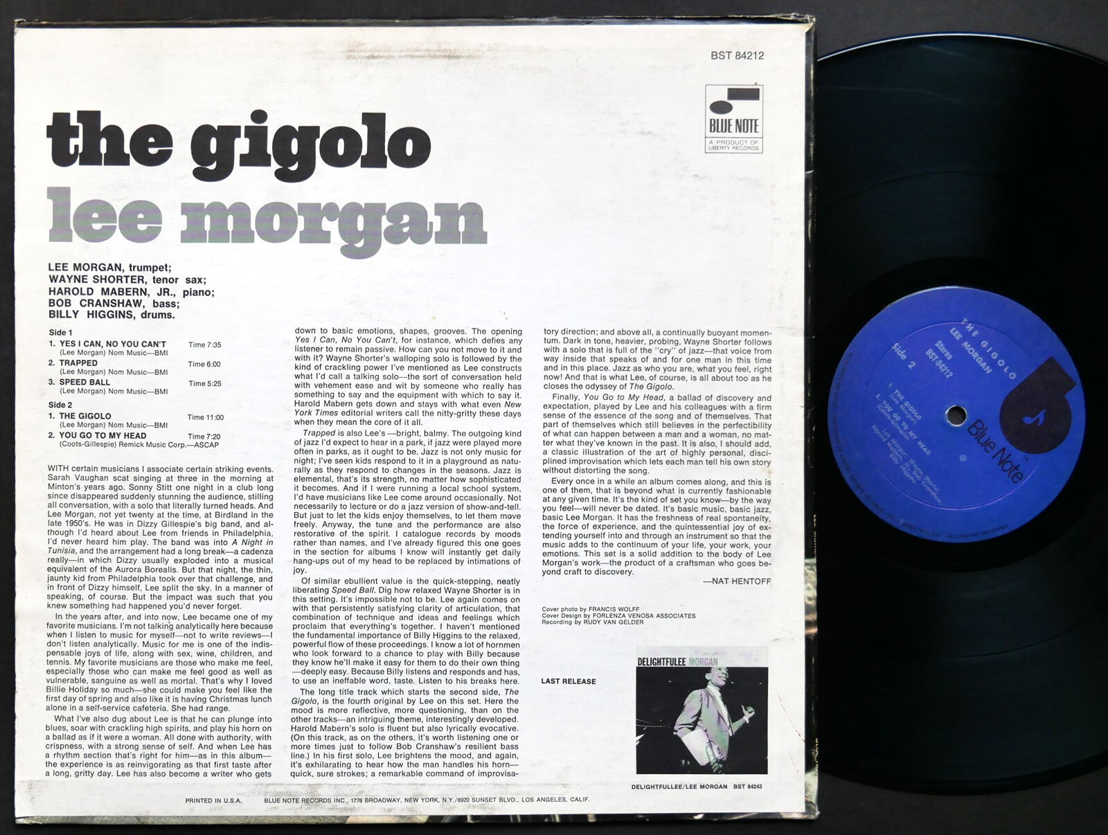 LEE MORGAN The Gigolo LP BLUE NOTE BST 84212 US 1973 Wayne Shorter Harold Mabern