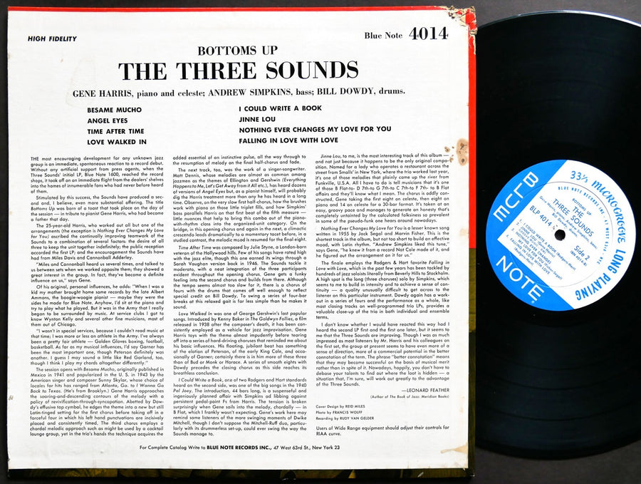 THREE 3 SOUNDS Bottoms Up! LP BLUE NOTE BLP 4014 US 1959 EAR DG MONO Gene Harris