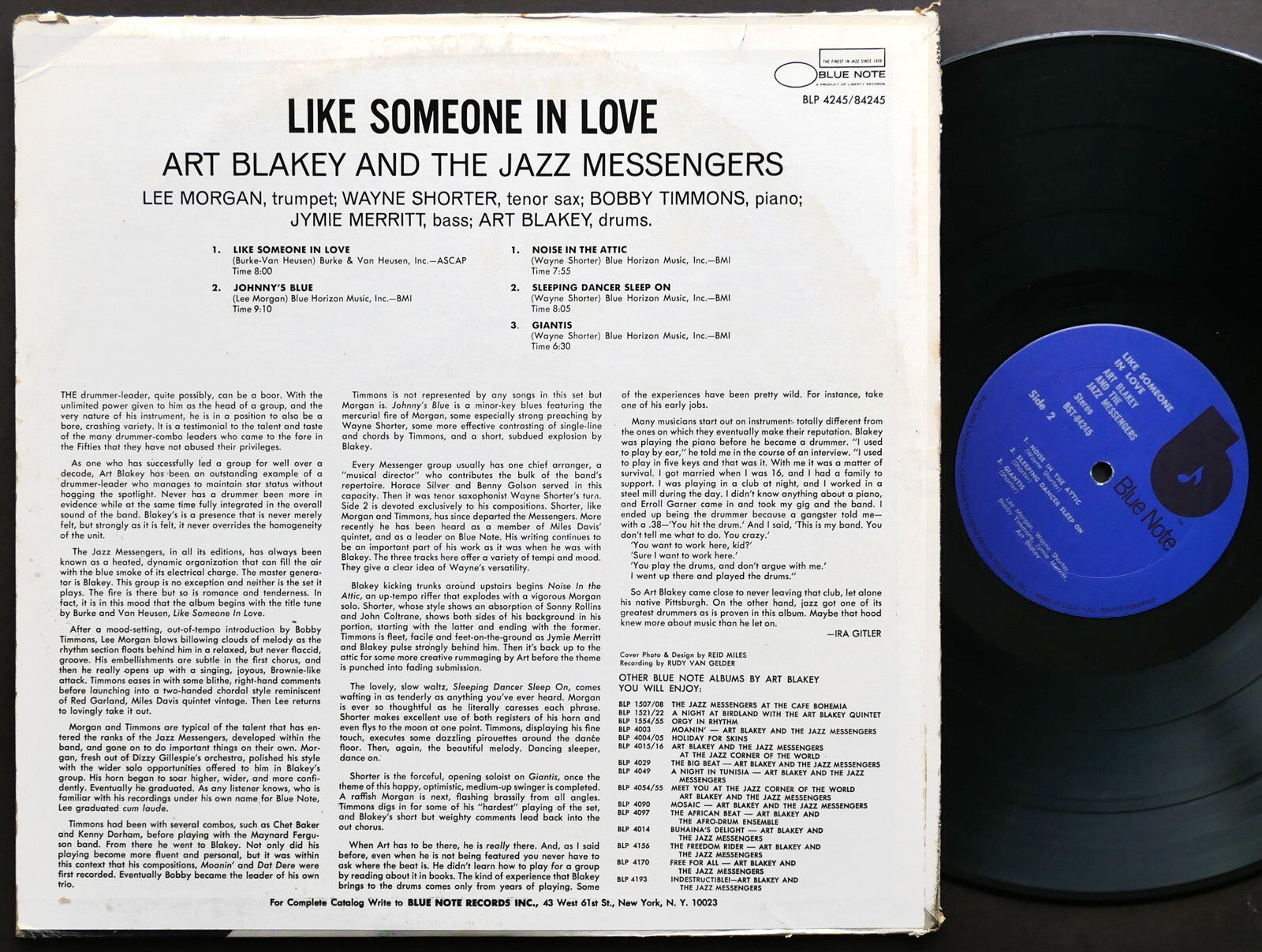 ART BLAKEY & The Jazz Messengers Like Someone In Love LP BLUE NOTE BST 84245 RVG