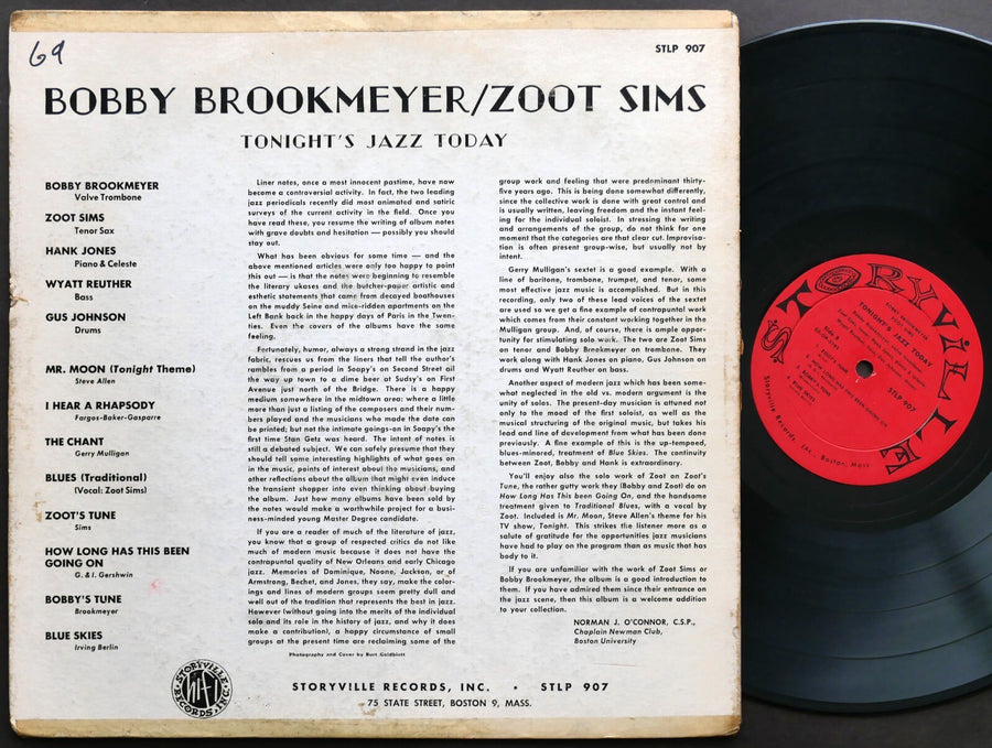 ZOOT SIMS & BOBBY BROOKMEYER Tonite's Music Today LP STORYVILLE STLP 907 US 1956
