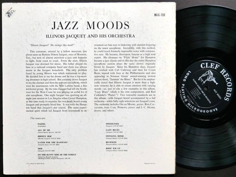 ILLINOIS JACQUET Jazz Moods LP CLEF RECORDS MG C-700 US '56 DG MONO Carl Perkins