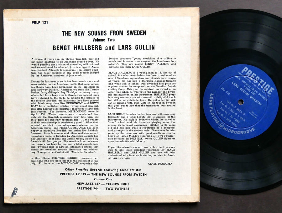 BENGT HALLBERG Trio LARS GULLIN Quartet 10" LP PRESTIGE PRLP 121 US 1952 DG MONO