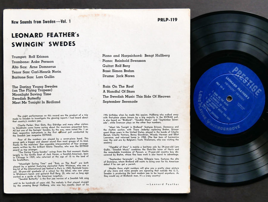 LEONARD FEATHER Swingin' Swedes 10" LP PRESTIGE PRLP 119 US '51 EAR DG MONO JAZZ