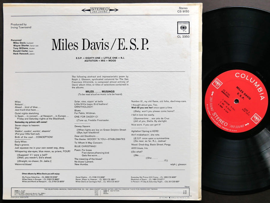 MILES DAVIS E.S.P. LP COLUMBIA CS 9150 US 1965 2-EYE Wayne Shorter Herb Hancock