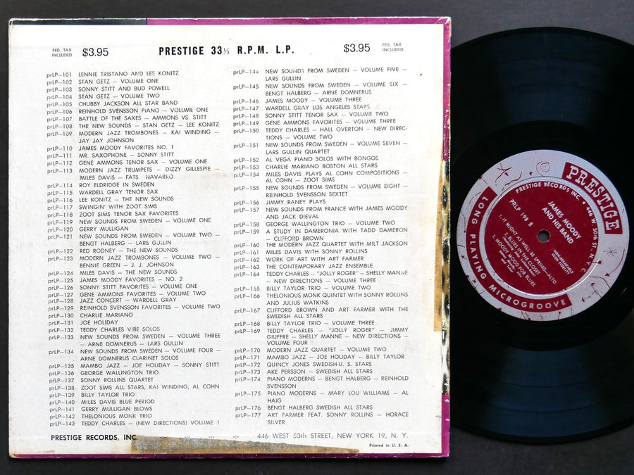 JAMES MOODY And His Band Moody 10" LP PRESTIGE PRLP 198 US 1955 MONO Dave Burns