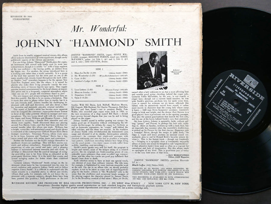 JOHNNY HAMMOND SMITH Mr. Wonderful LP RIVERSIDE RECORDS RS 9466 US 1963 DG JAZZ