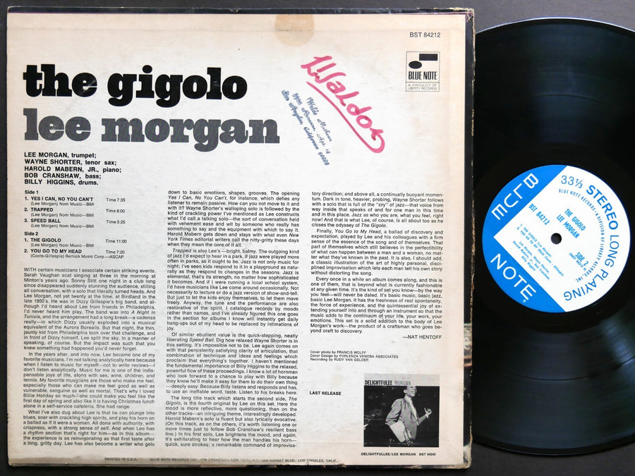 LEE MORGAN The Gigolo LP BLUE NOTE BST 84212 US 1968 Wayne Shorter Billy Higgins