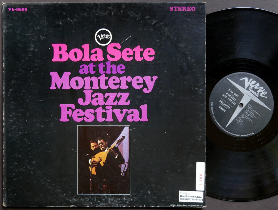 BOLA SETE At The Monterey Jazz Festival LP VERVE SMAS91195 Jazz Bossa Nova Samba